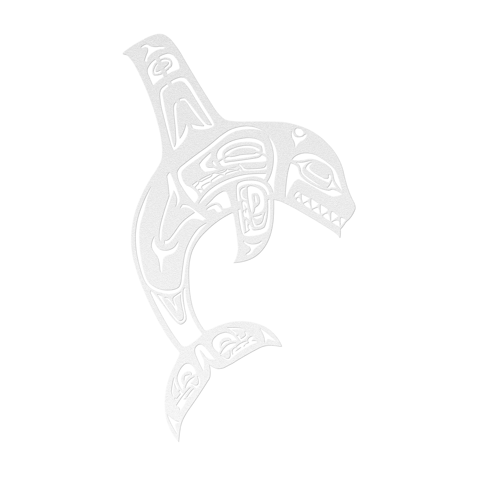 Rustic outdoor orca totem wall sign