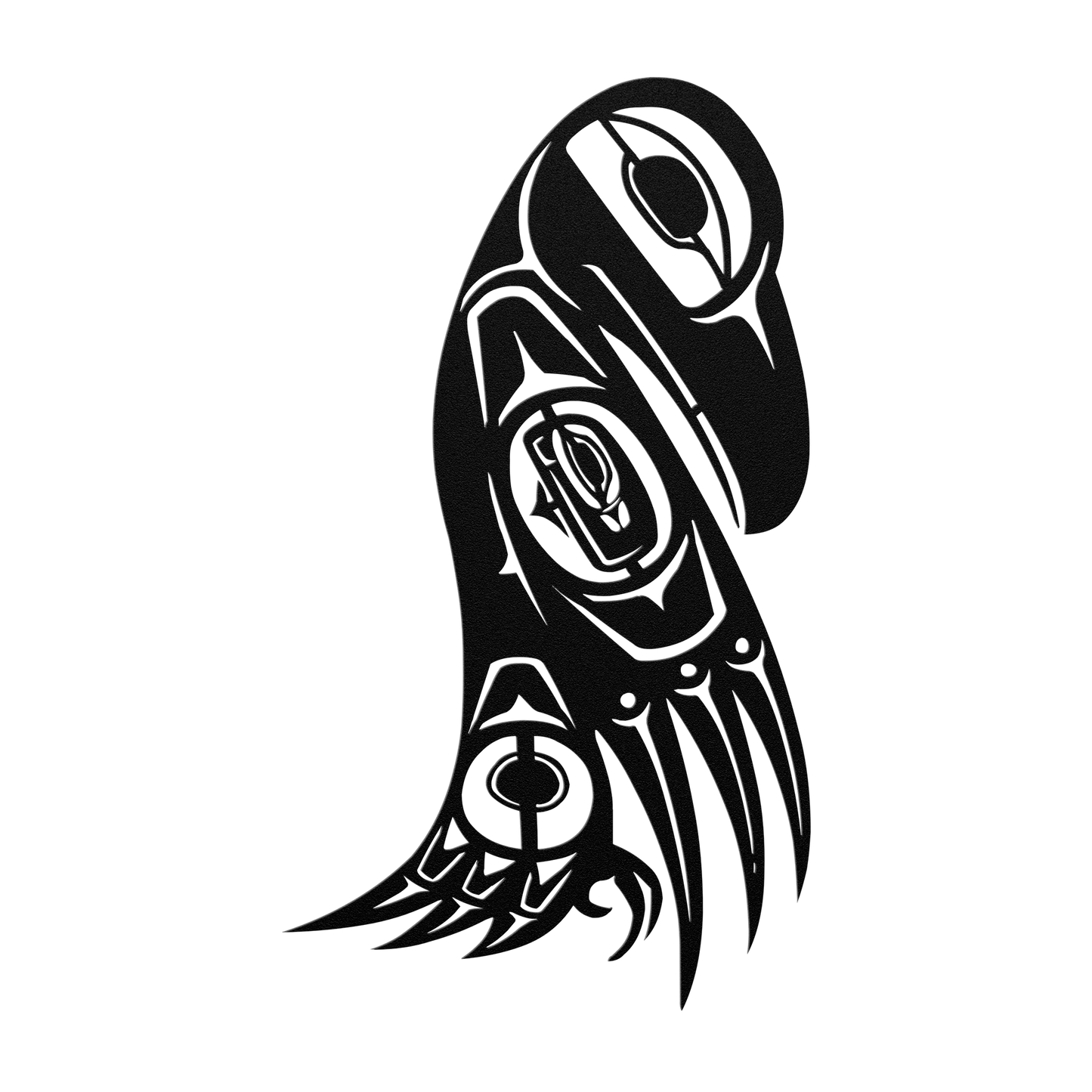 Personalized raven totem metal wall artwork