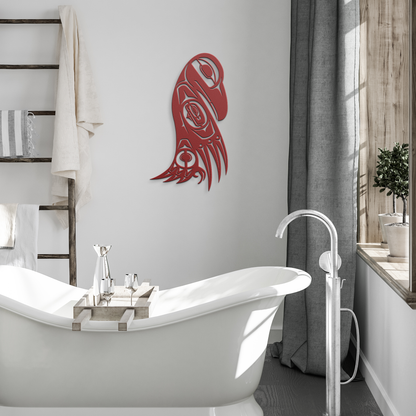 Northwest_Tribal_Raven_Totem_Pole_Metal__Red_Modern_Bathroom_Mockup.png