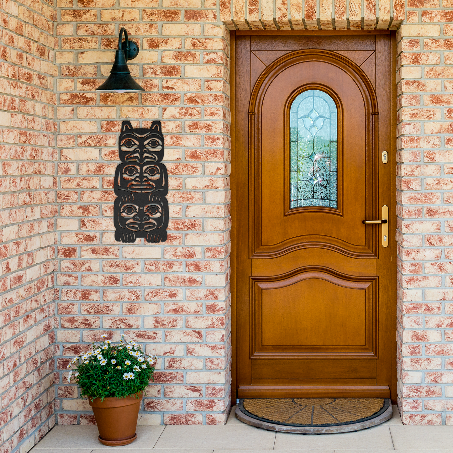 Northwest_Tribal_Totem_Pole_Metal_Sign__Black_Brick_Entrance_Mockup.png