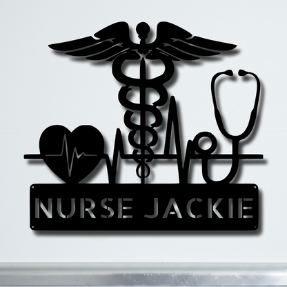 custom doctor metal name sign