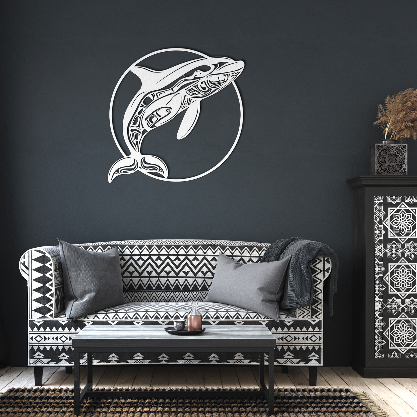 Pacific_Northwest_Killer_Whale_Metal_Art_White_Dark_Living_Room_Mockup.png