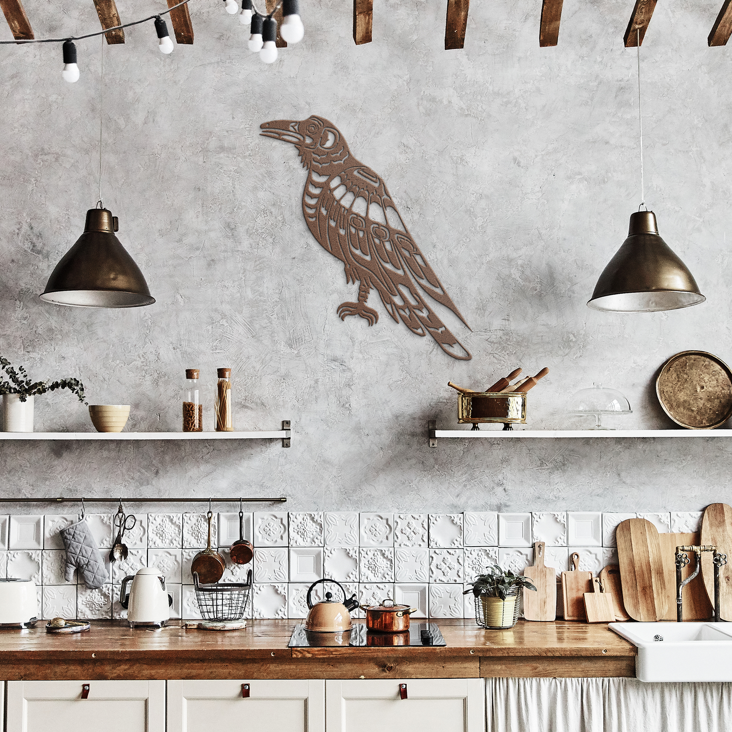 Pacific_Northwest_Raven_Metal_Sign__N_Copper_Rustic_Kitchen_Mockup.png