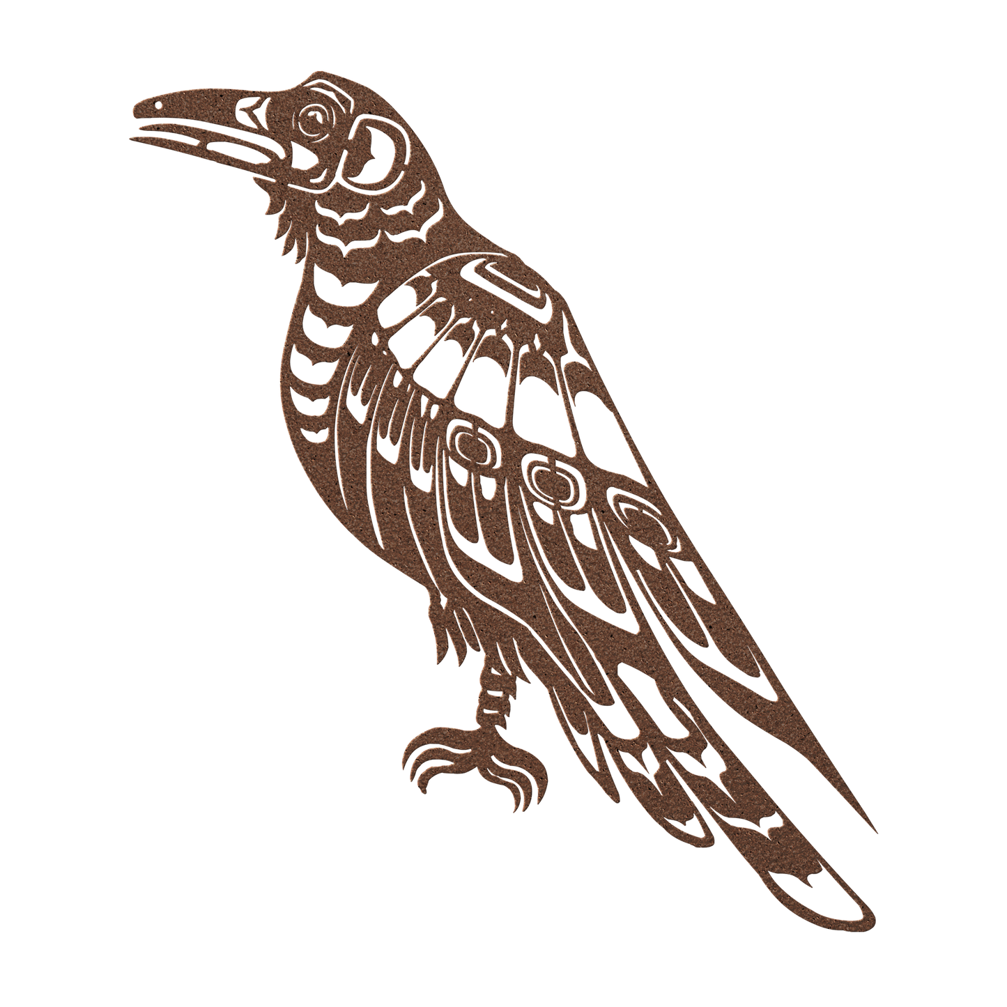 Steel raven wall art for cabin