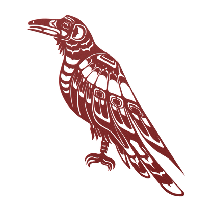 Raven totem metal art piece
