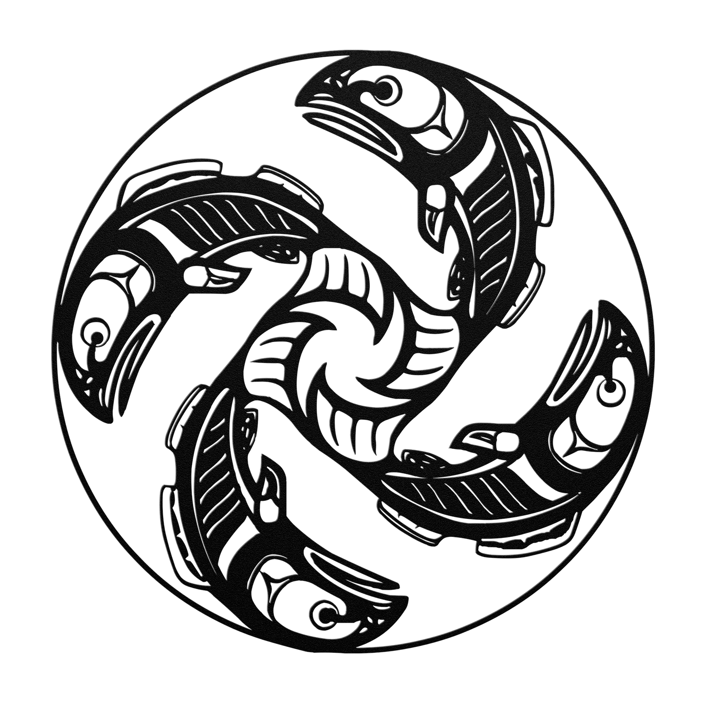 Coastal cabin steel fish sign