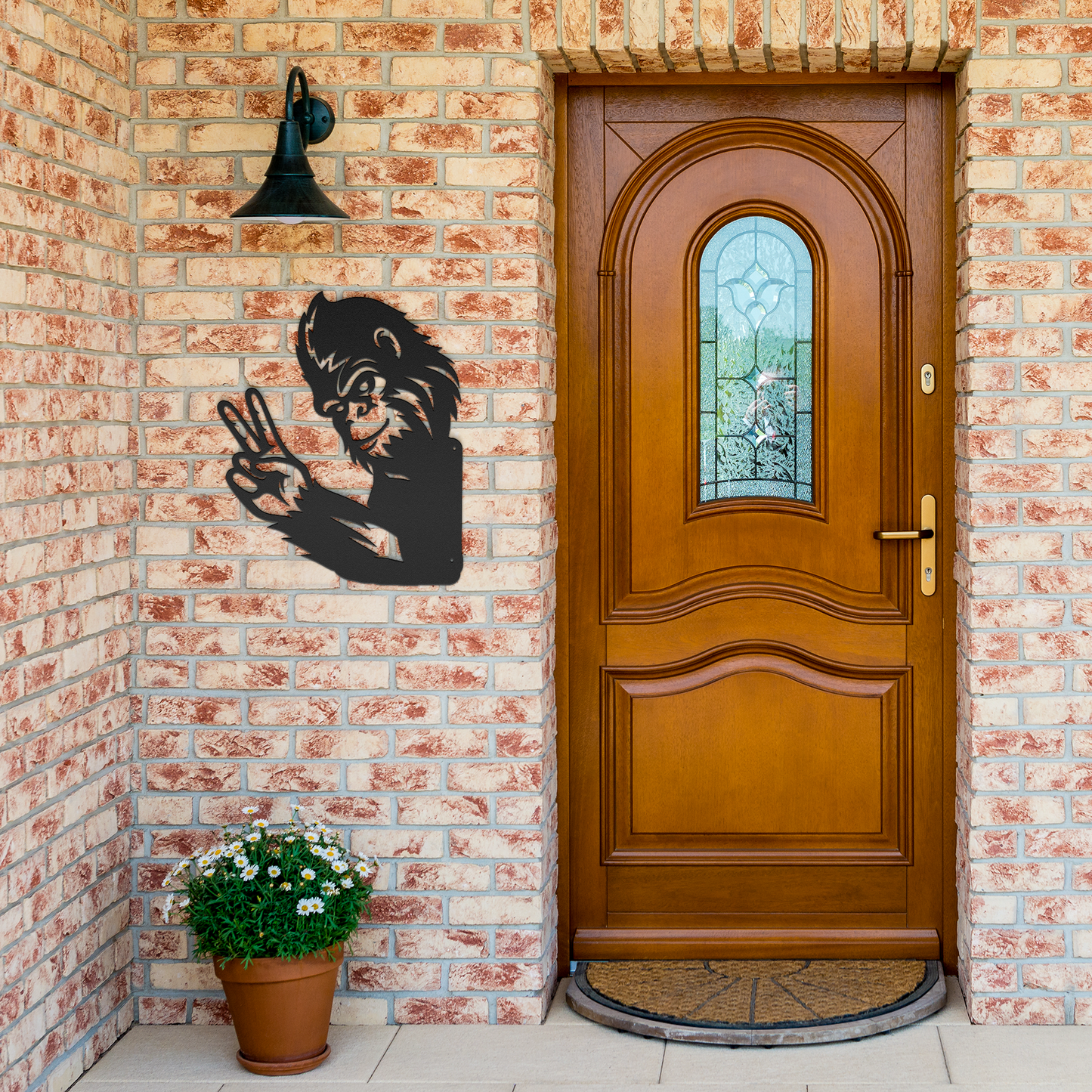 Personalized Bigfoot rustic peace sign wall décor