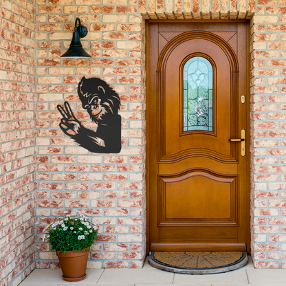 Personalized Bigfoot rustic peace sign wall décor