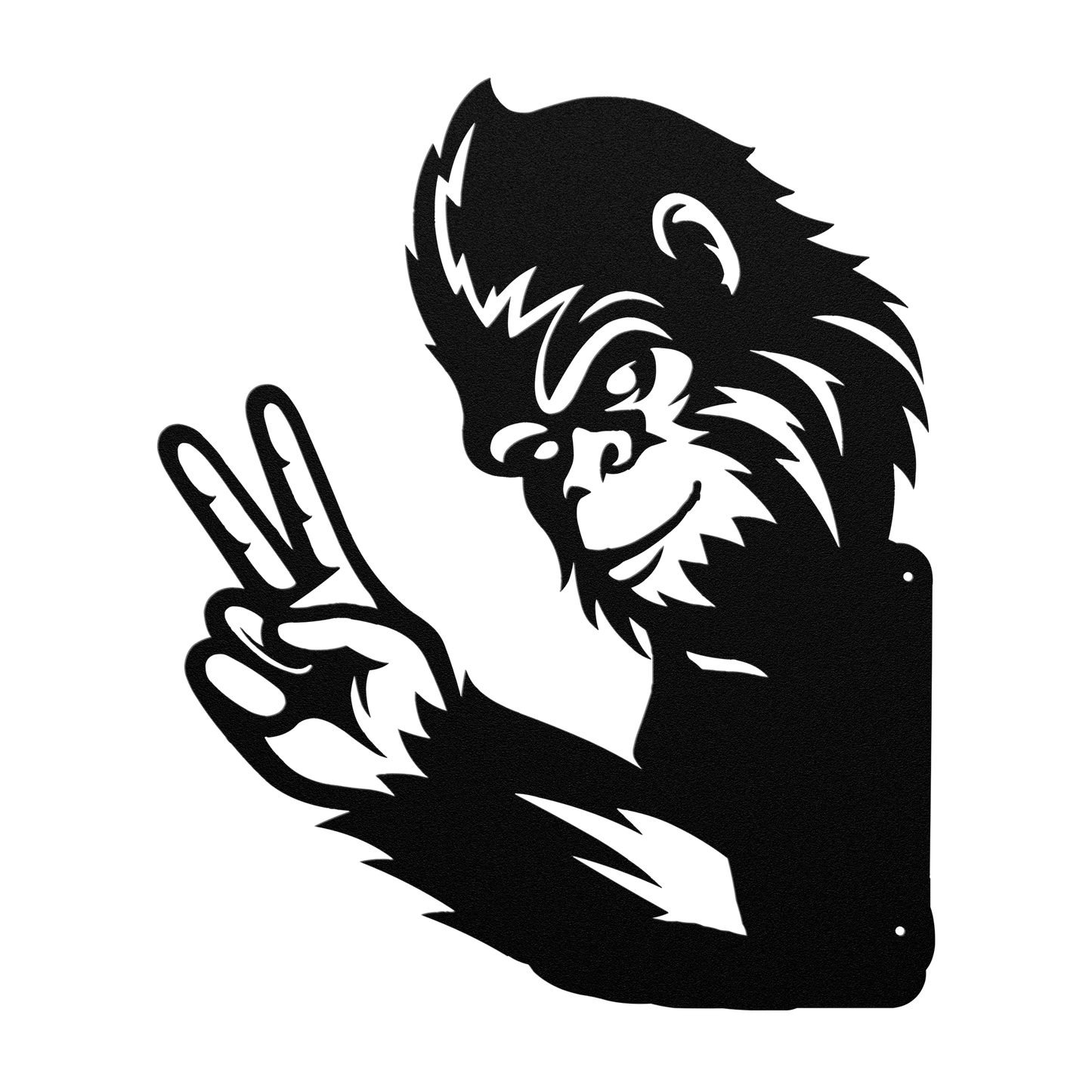 Peek-a-boo Bigfoot outdoor cabin metal sign