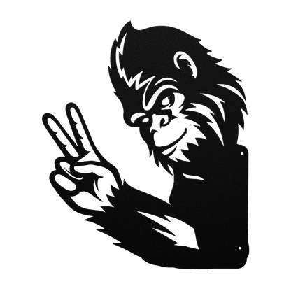 Peek-a-boo Bigfoot outdoor cabin metal sign