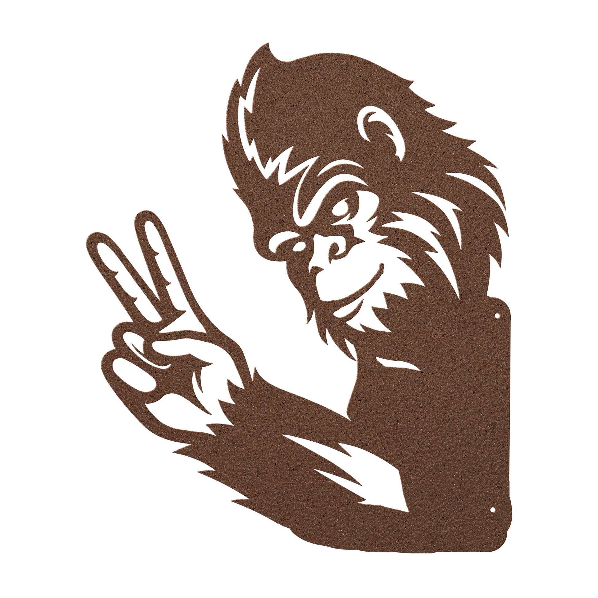 Durable powder-coated Bigfoot man cave wall art