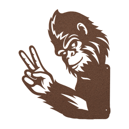 Durable powder-coated Bigfoot man cave wall art