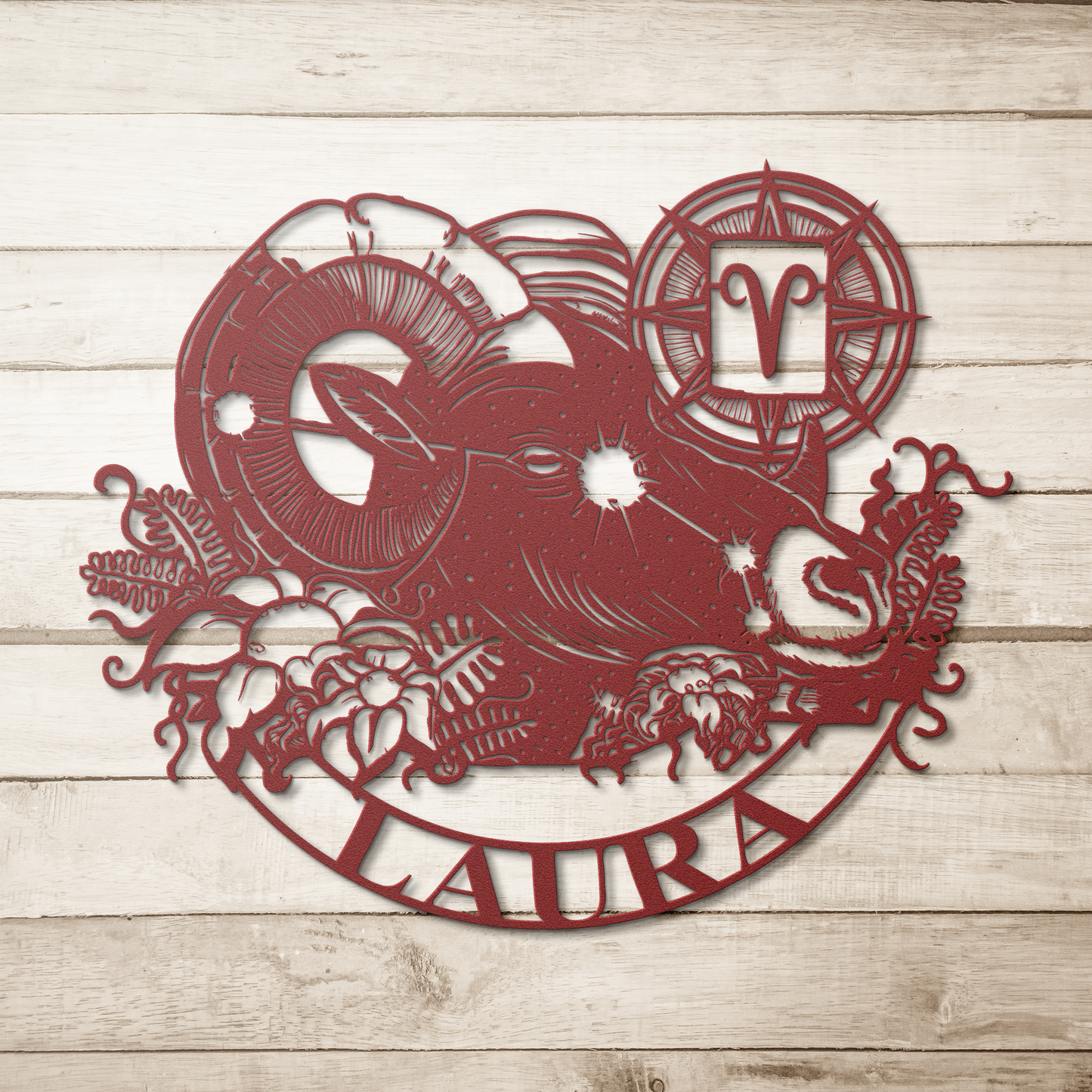 personalized aries steel wall decor