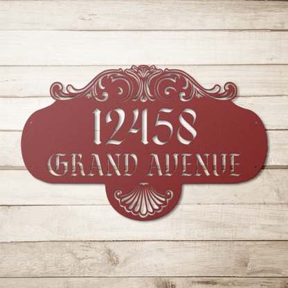 Floral flowing address plaque wall art