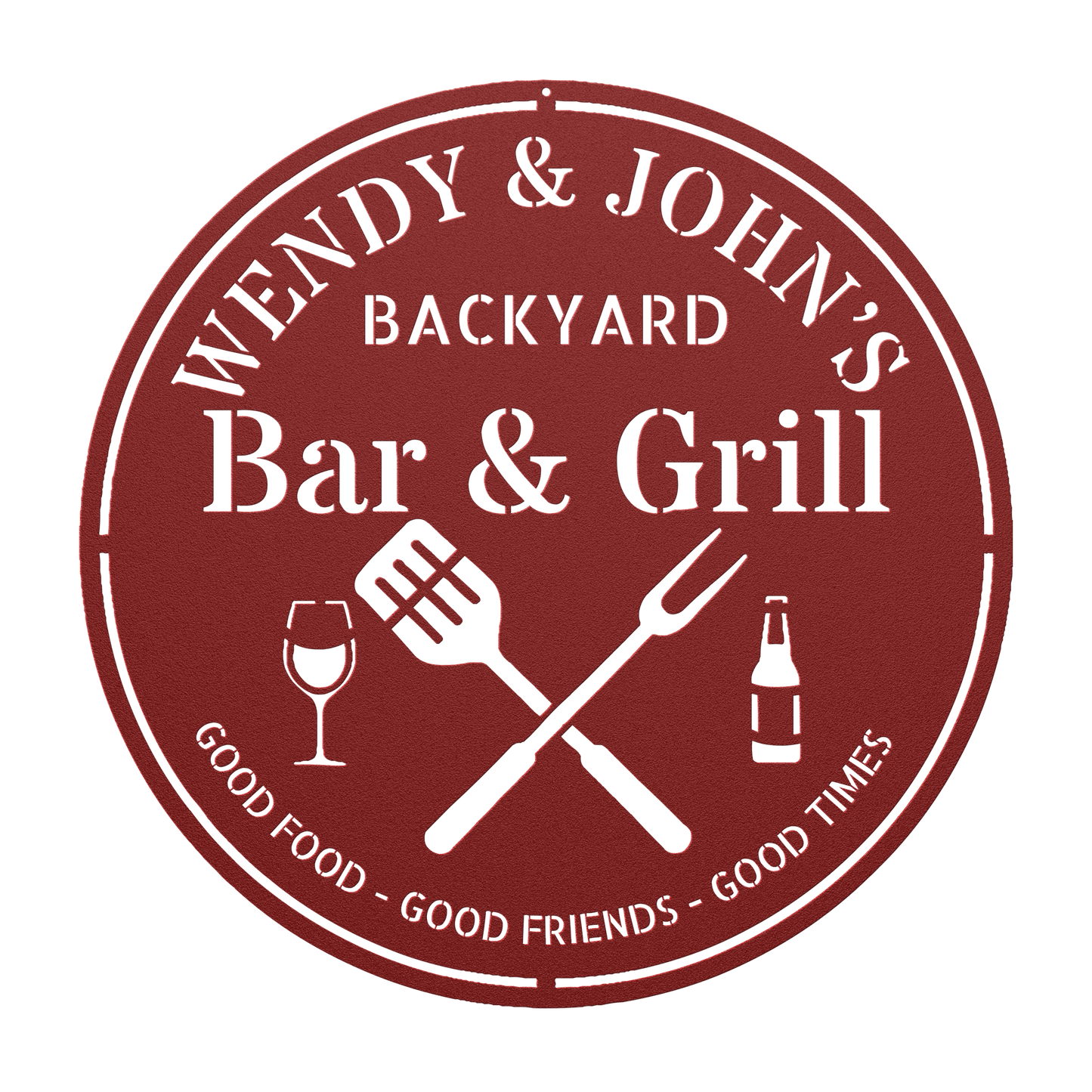 Pool area name sign in steel