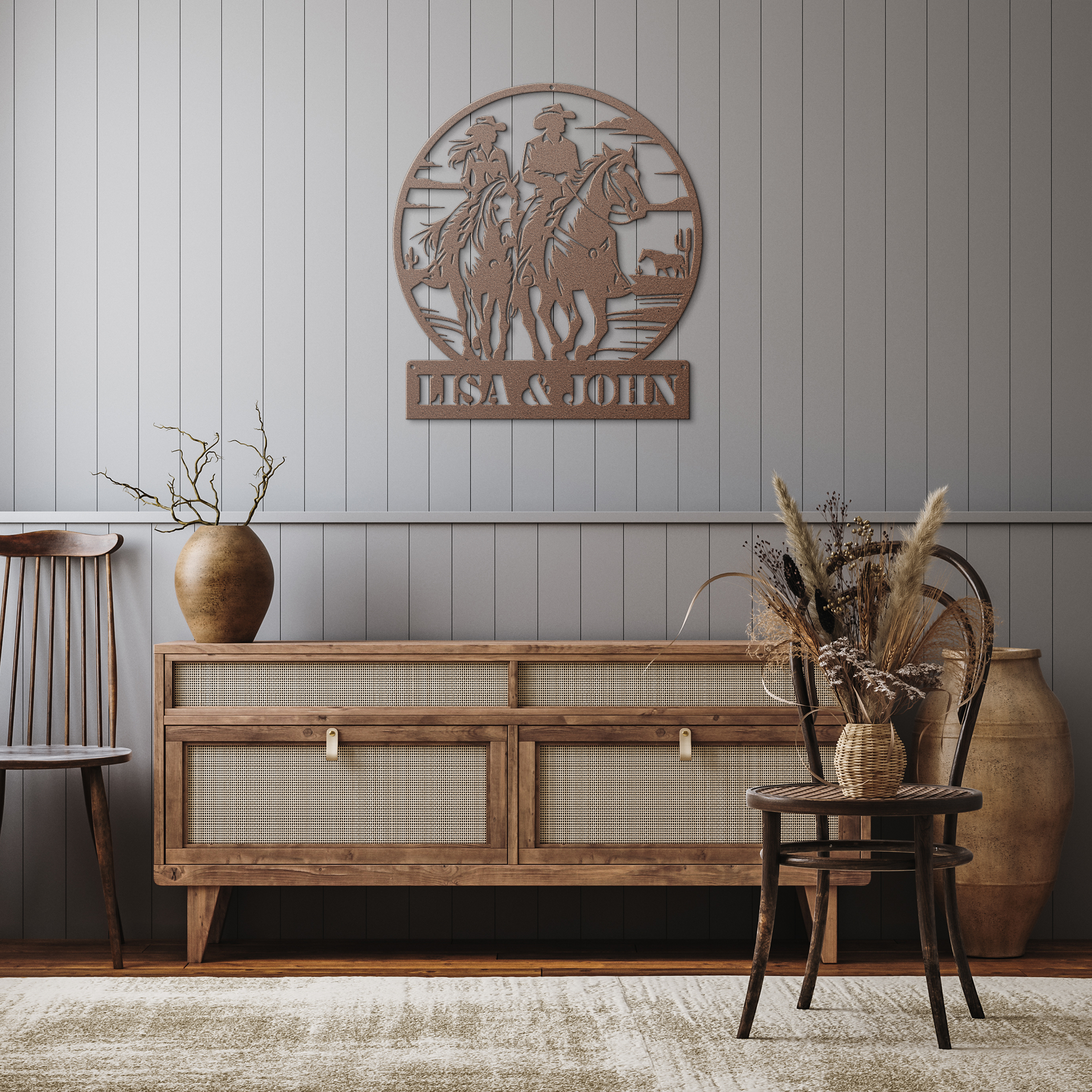 Personalized_Cowboy_Cowgirl_Couple_Metal_Copper_Rustic_Hallway_Mockup.png