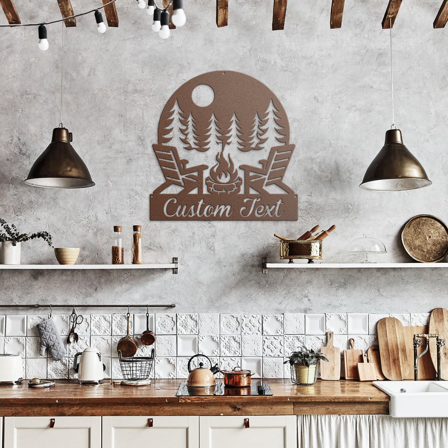 Personalized Firepit Backyard Metal Sign