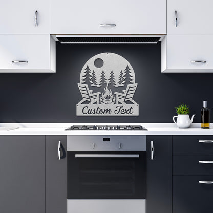 Personalized Firepit Backyard Metal Sign