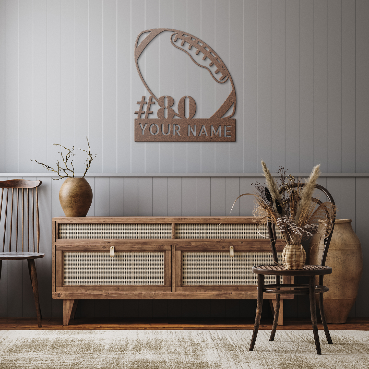 Personalized_Football_Name_Sign__Cust_Copper_Rustic_Hallway_Mockup.png