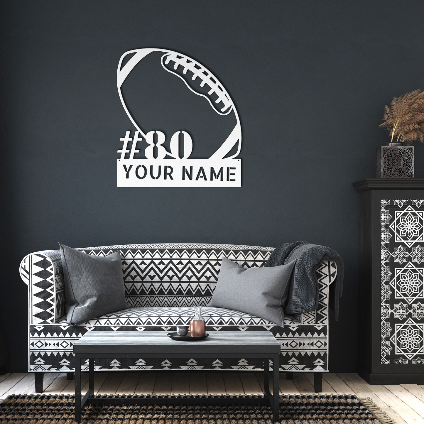 Personalized_Football_Name_Sign__Cust_White_Dark_Living_Room_Mockup.png