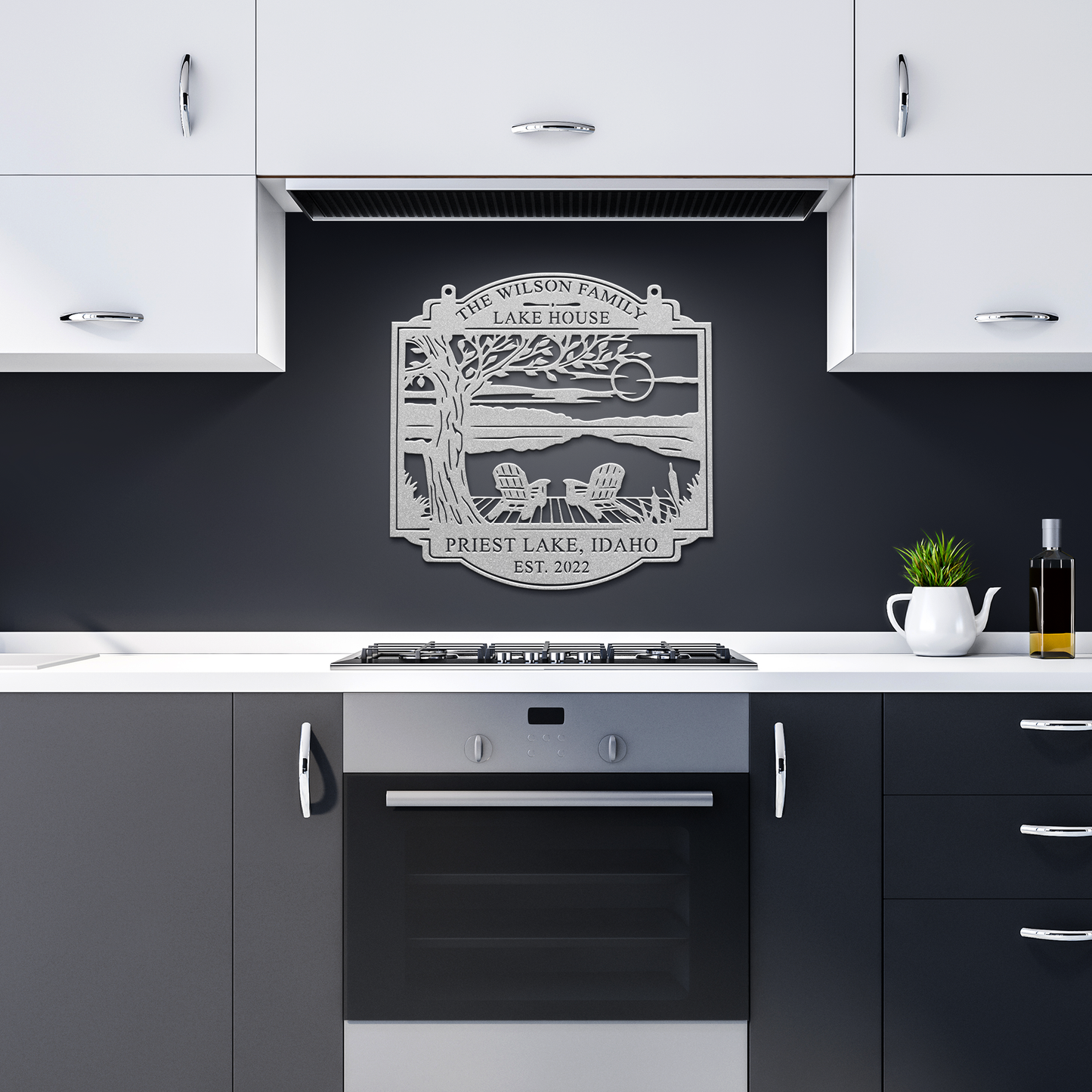 Personalized_Lake_House_Metal_Sign_Custo_Silver_Dark_Kitchen_Mockup.png