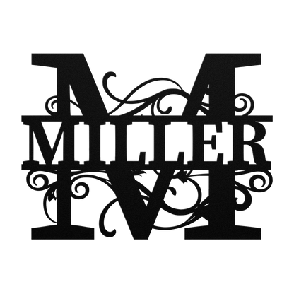 outdoor metal name sign