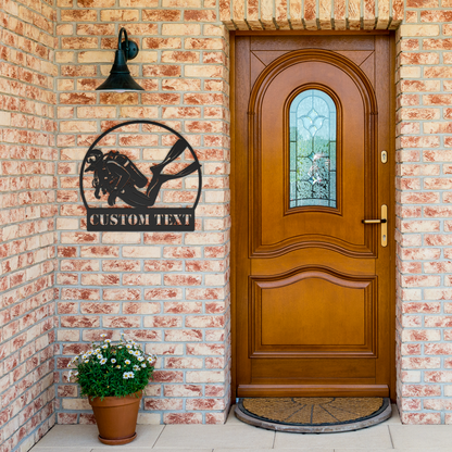 Personalized scuba diving wall art – custom steel sign for marine lovers