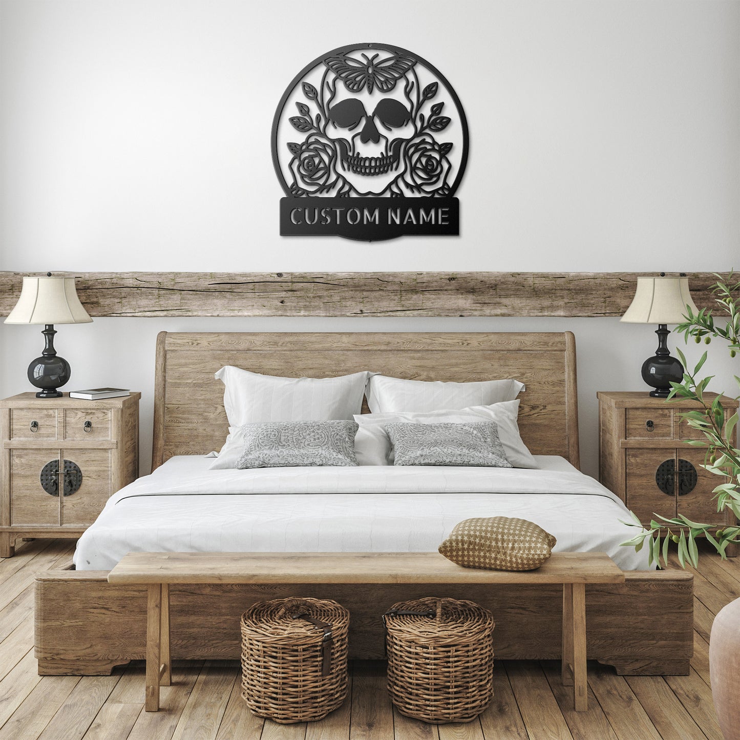 Personalized Sugar Skull Metal Sign