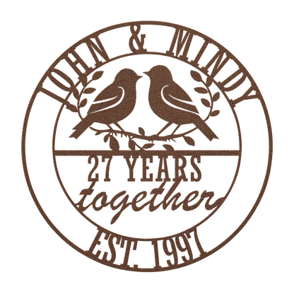 Custom wedding gift with birds