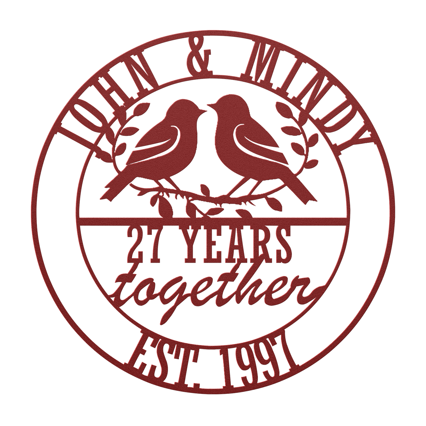 Romantic metal sign for couples