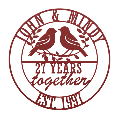 Romantic metal sign for couples