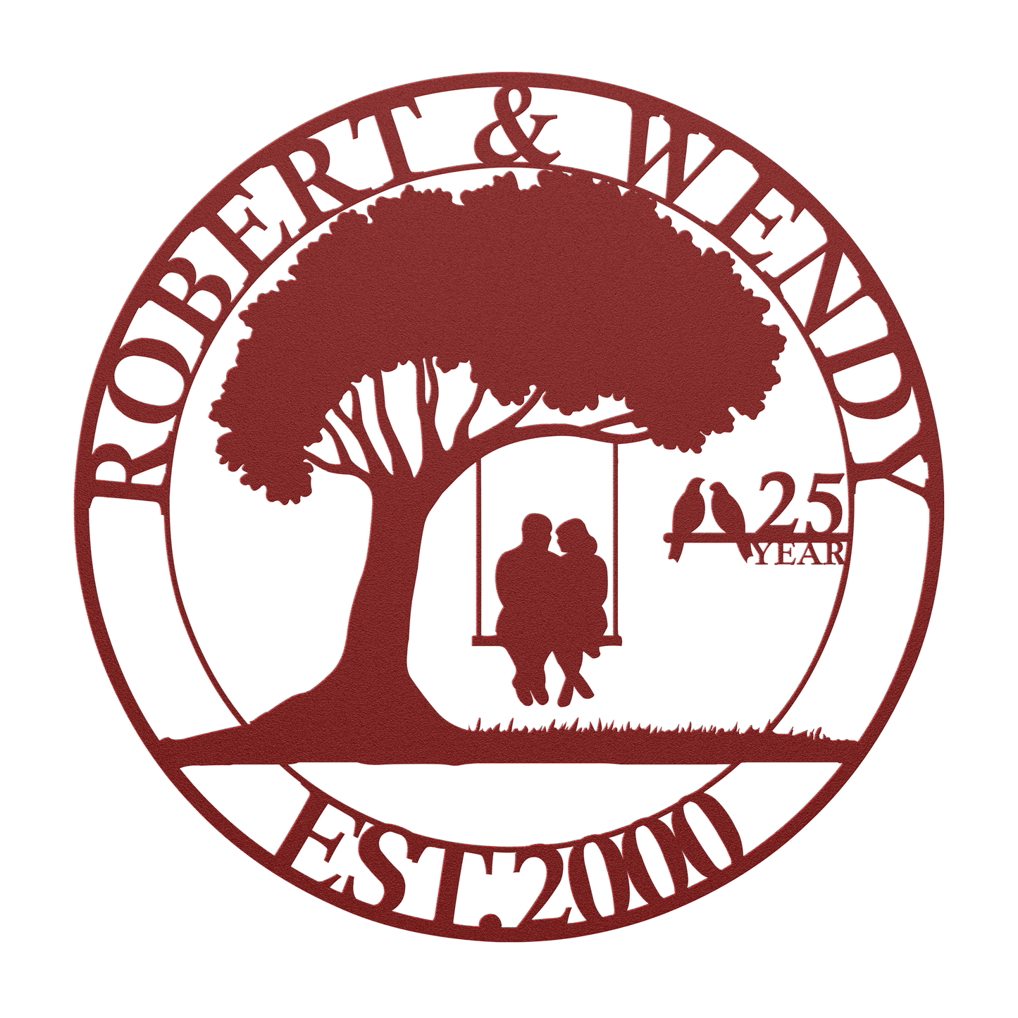 Rustic outdoor custom anniversary wall artwork