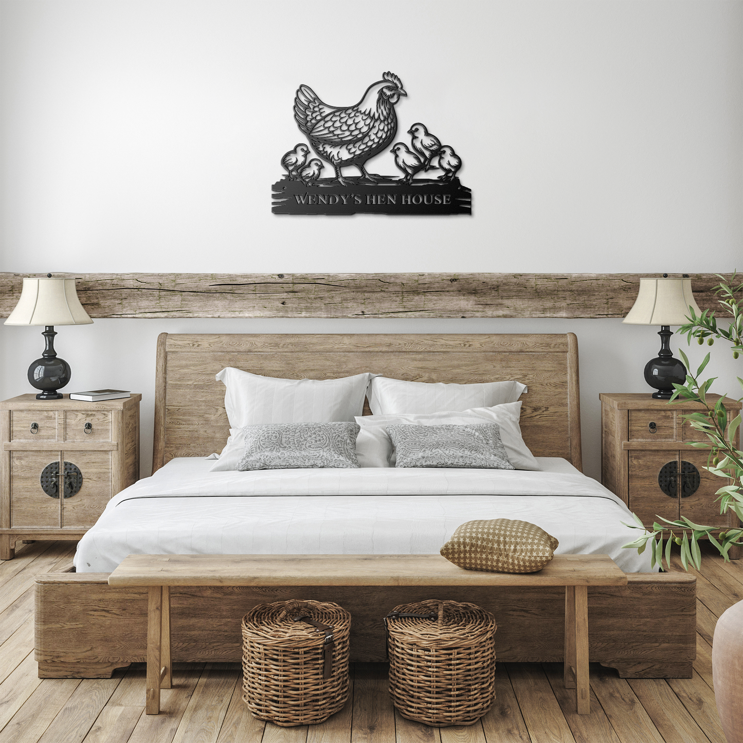 Personalized_chicken_farm_metal_sign_wit_Black_Farmhouse_Bedroom_Mockup.png