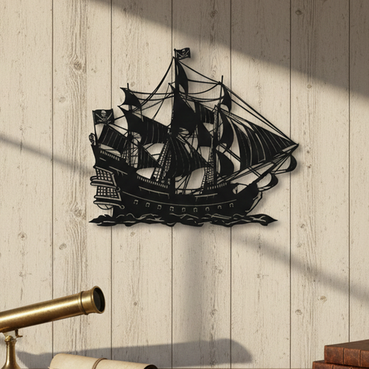 pirate ship metal wall art jolly roger