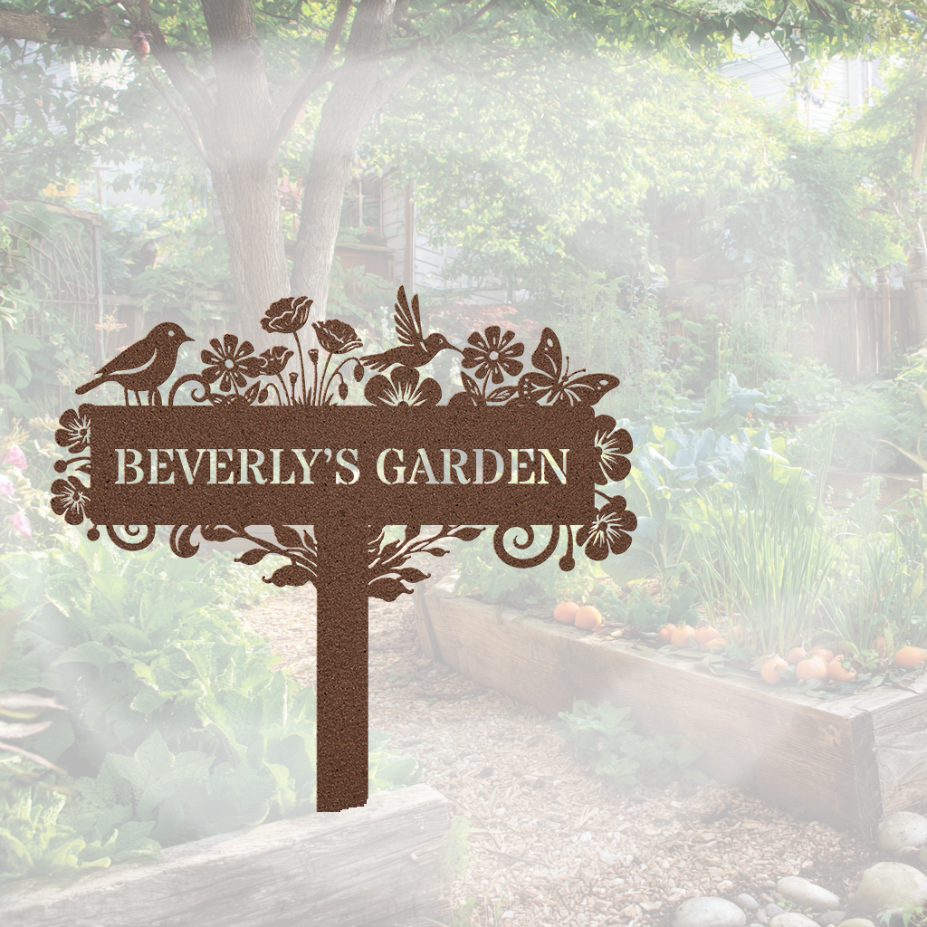 Outdoor metal garden plaque