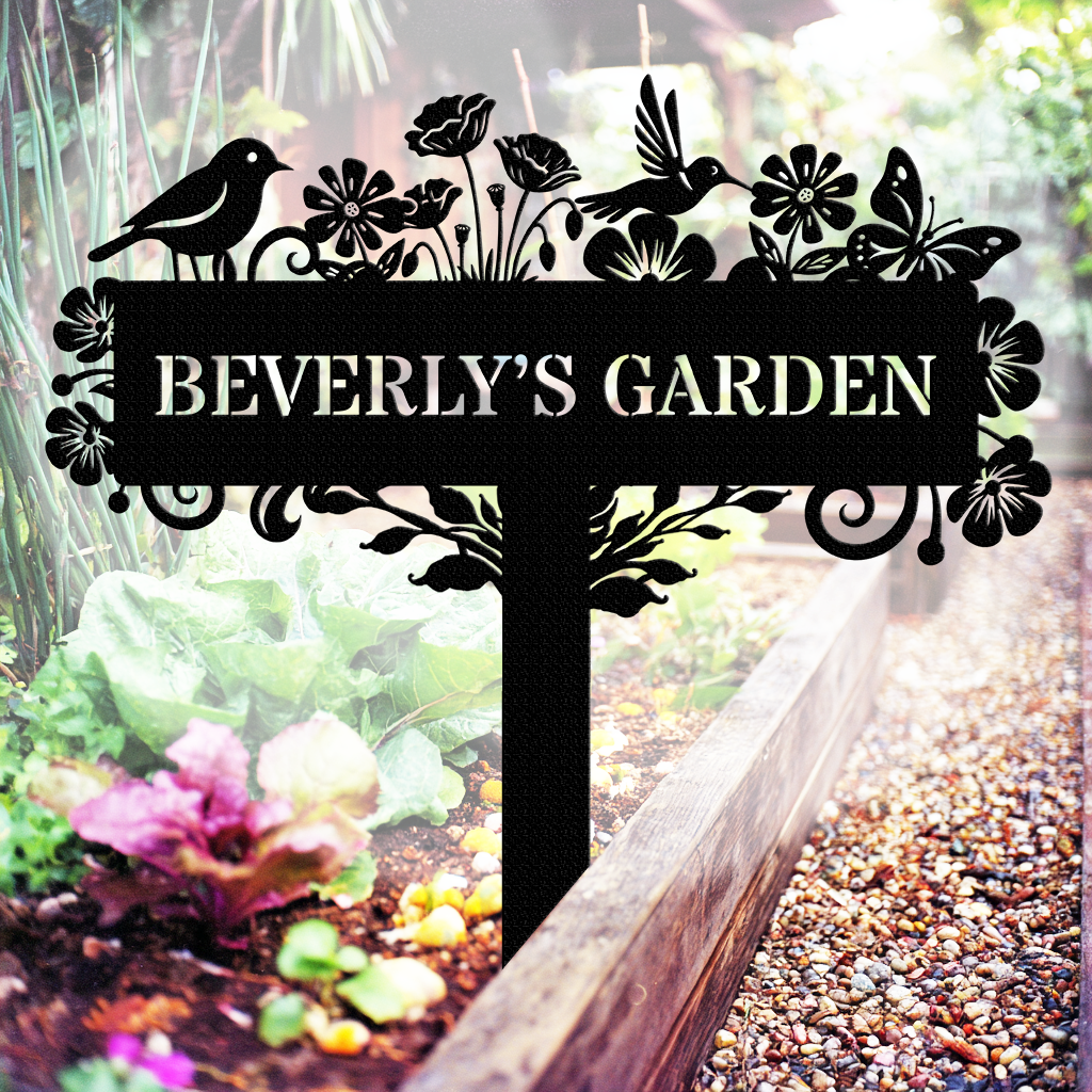 Personalized flower yard art
