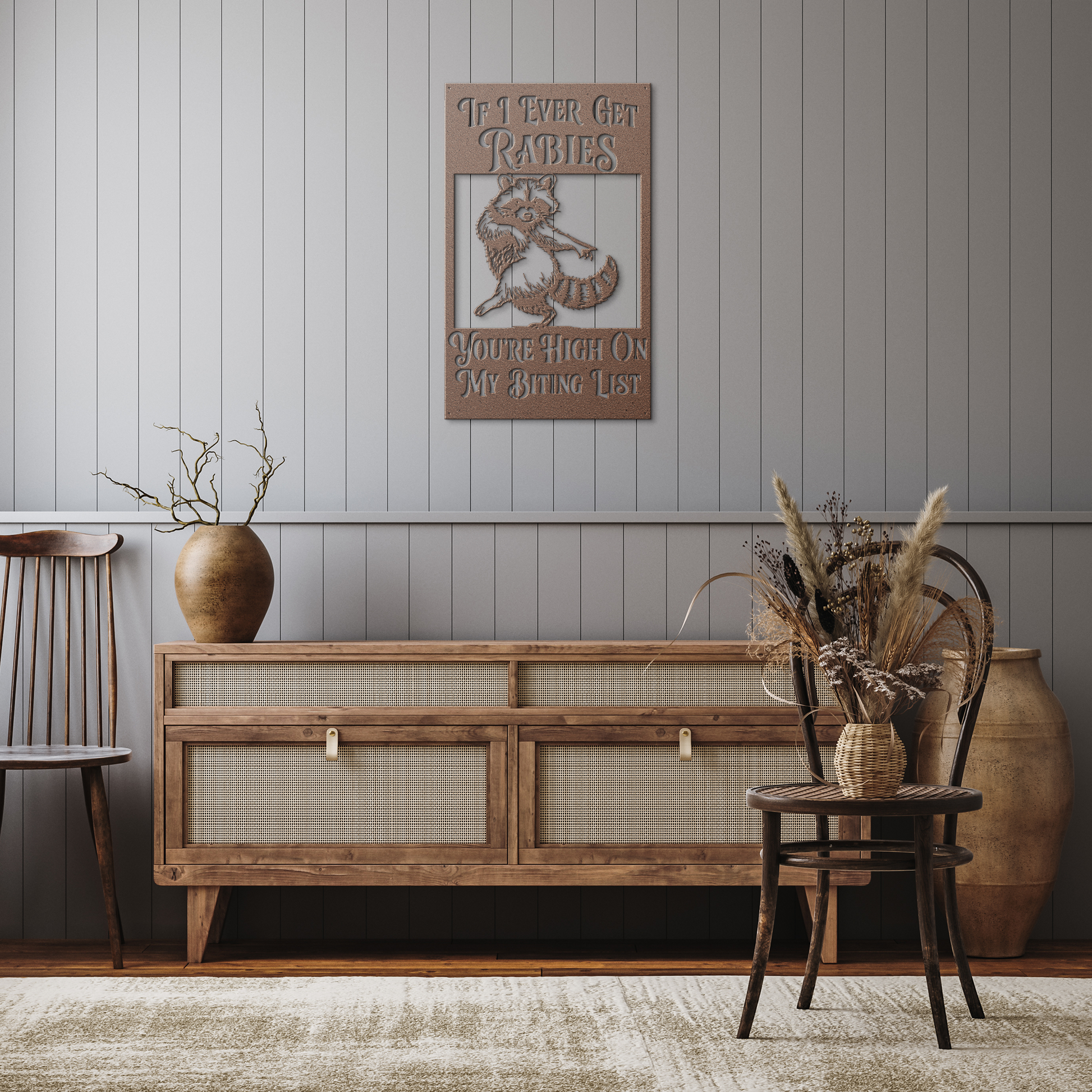 Raccoon_Dancing_Funny_Metal_Sign_Humorou_Copper_Rustic_Hallway_Mockup.png_15320706