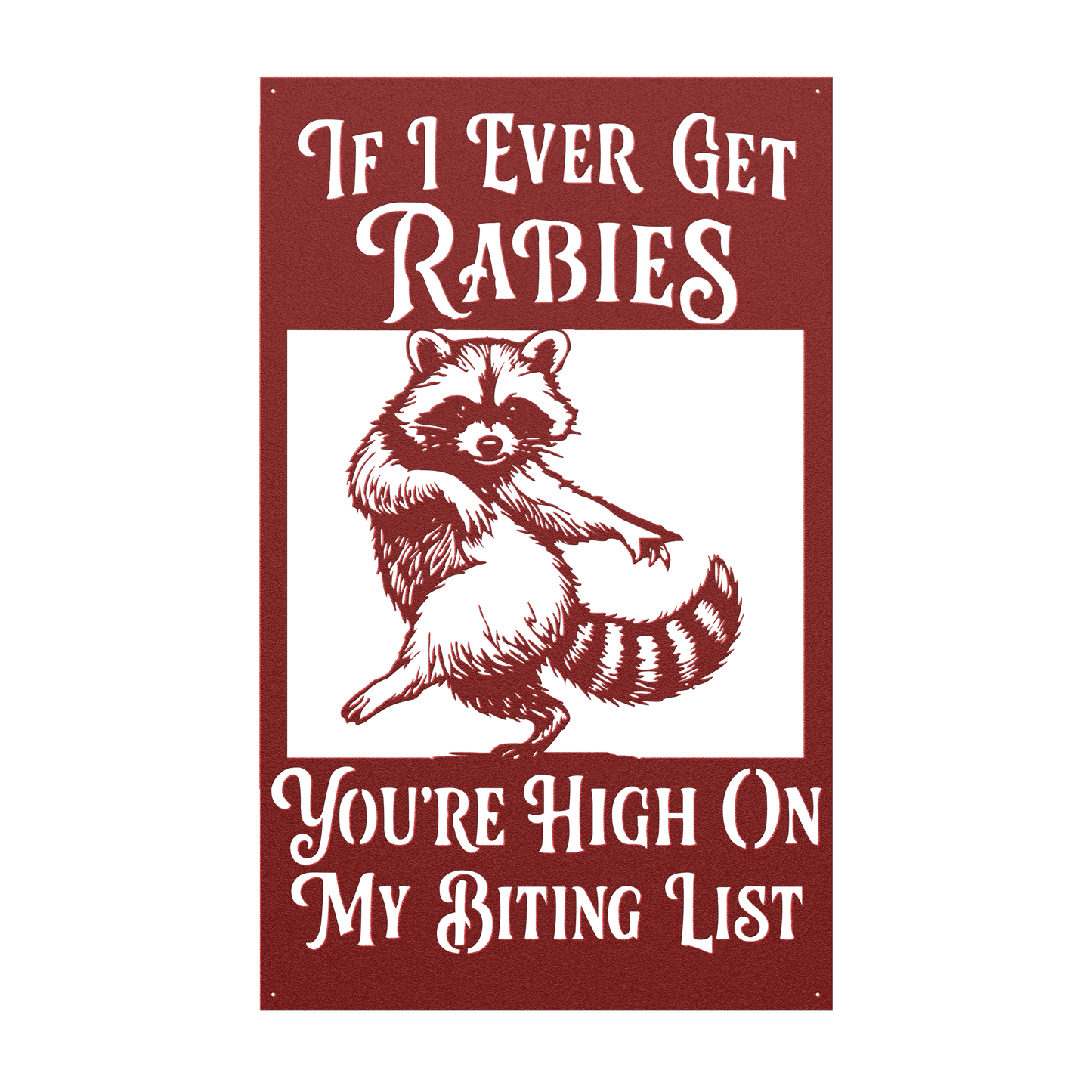 raccoon metal wall decor