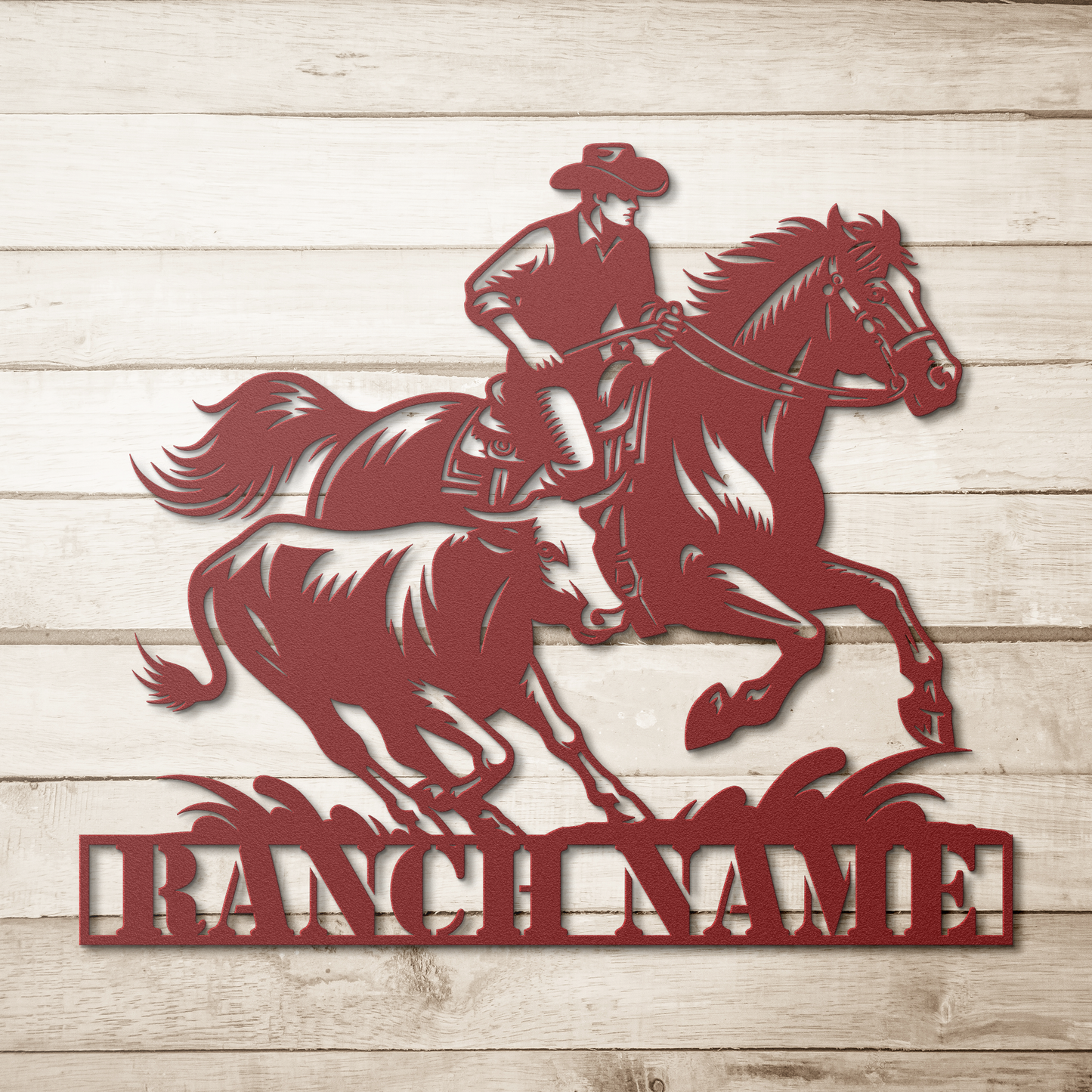 Custom Cowboy Metal Wall Art – Rustic Ranch Design
