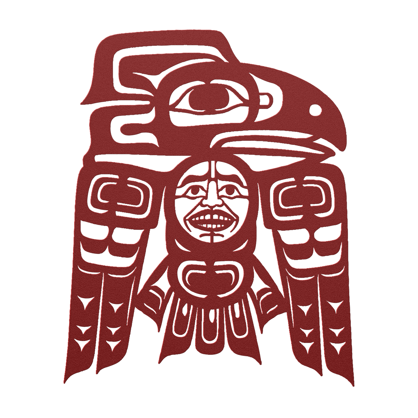 Raven_Tlingit_Haida_Metal_Sign__Alaskan_Red_Transparent_Mockup.png