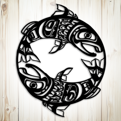 Coastal tribal fish decor