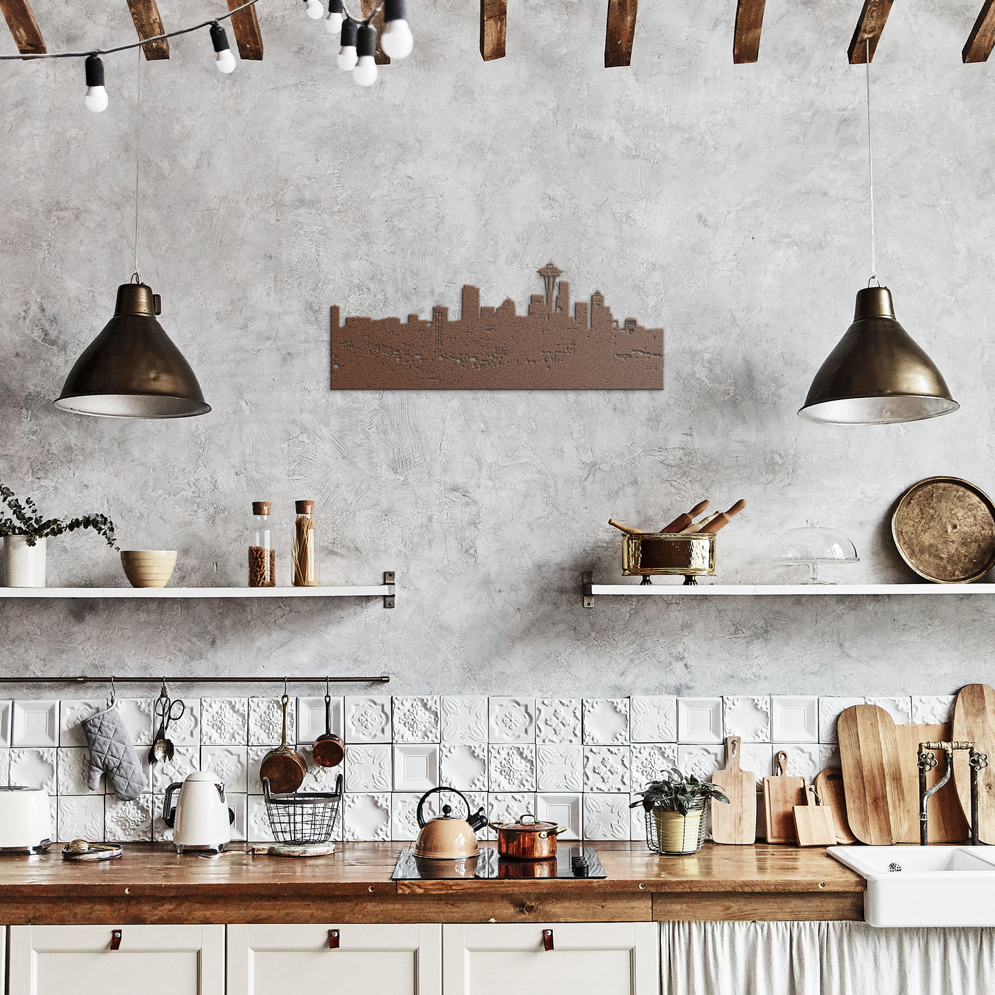 Seattle_Skyline_Metal_Wall_Art__Custom__Copper_Rustic_Kitchen_Mockup.png