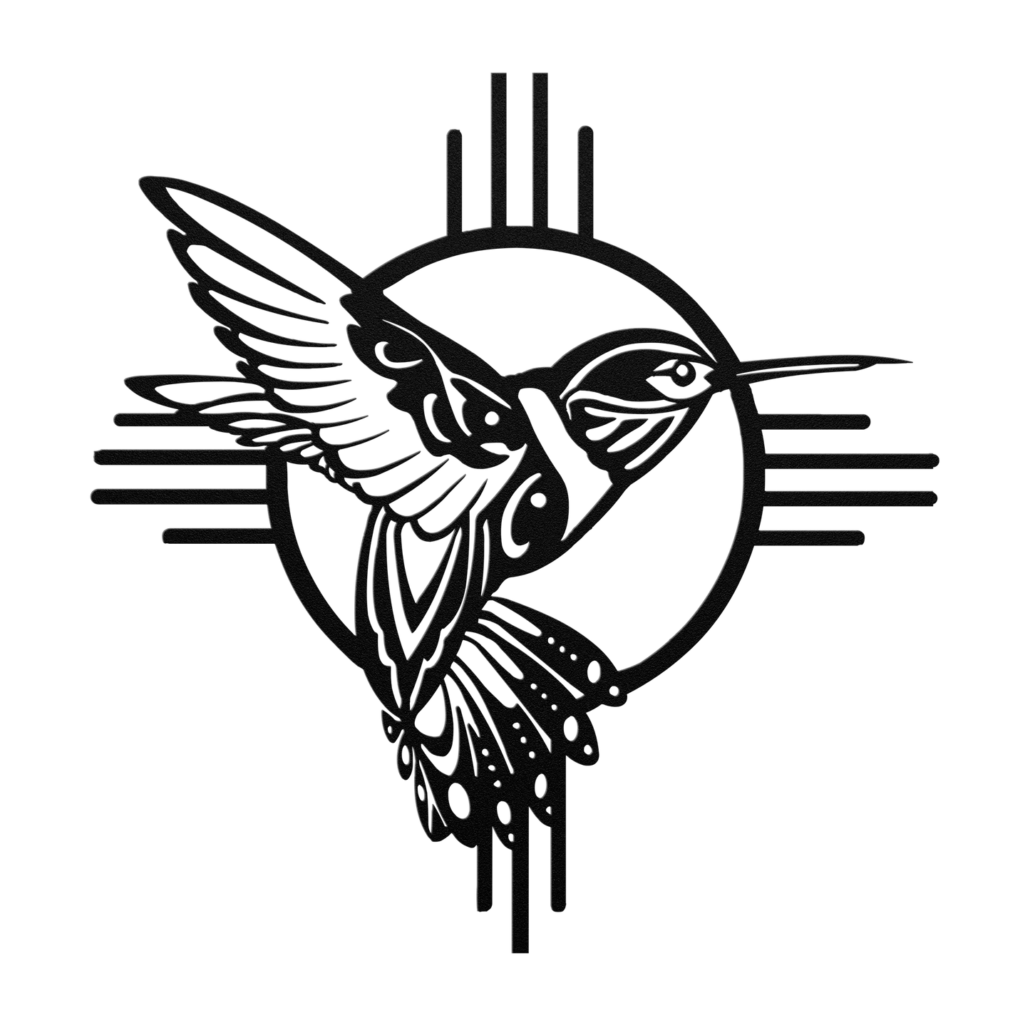 Southwest hummingbird steel decor