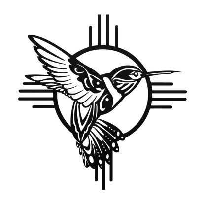 Southwest hummingbird steel decor