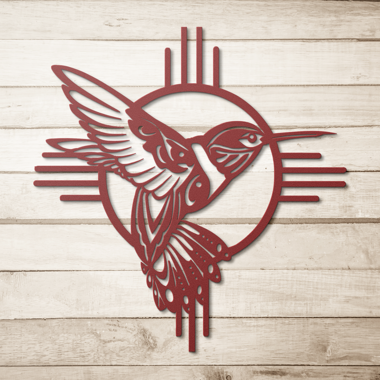 Tribal hummingbird sign for garden