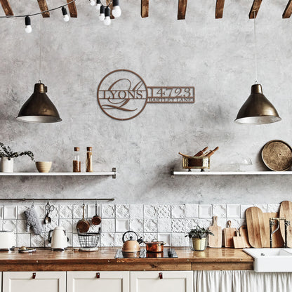 Split Letter Custom Address Sign