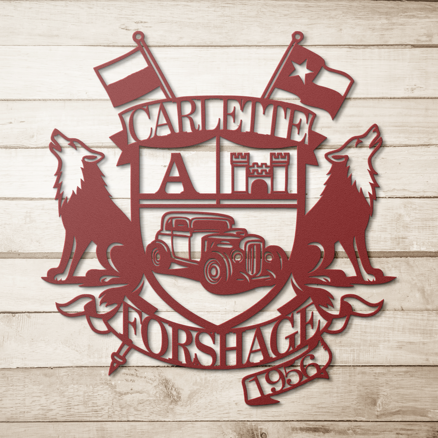 custom heraldic steel sign