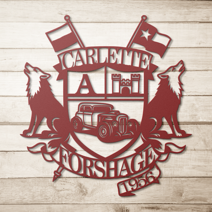 custom heraldic steel sign