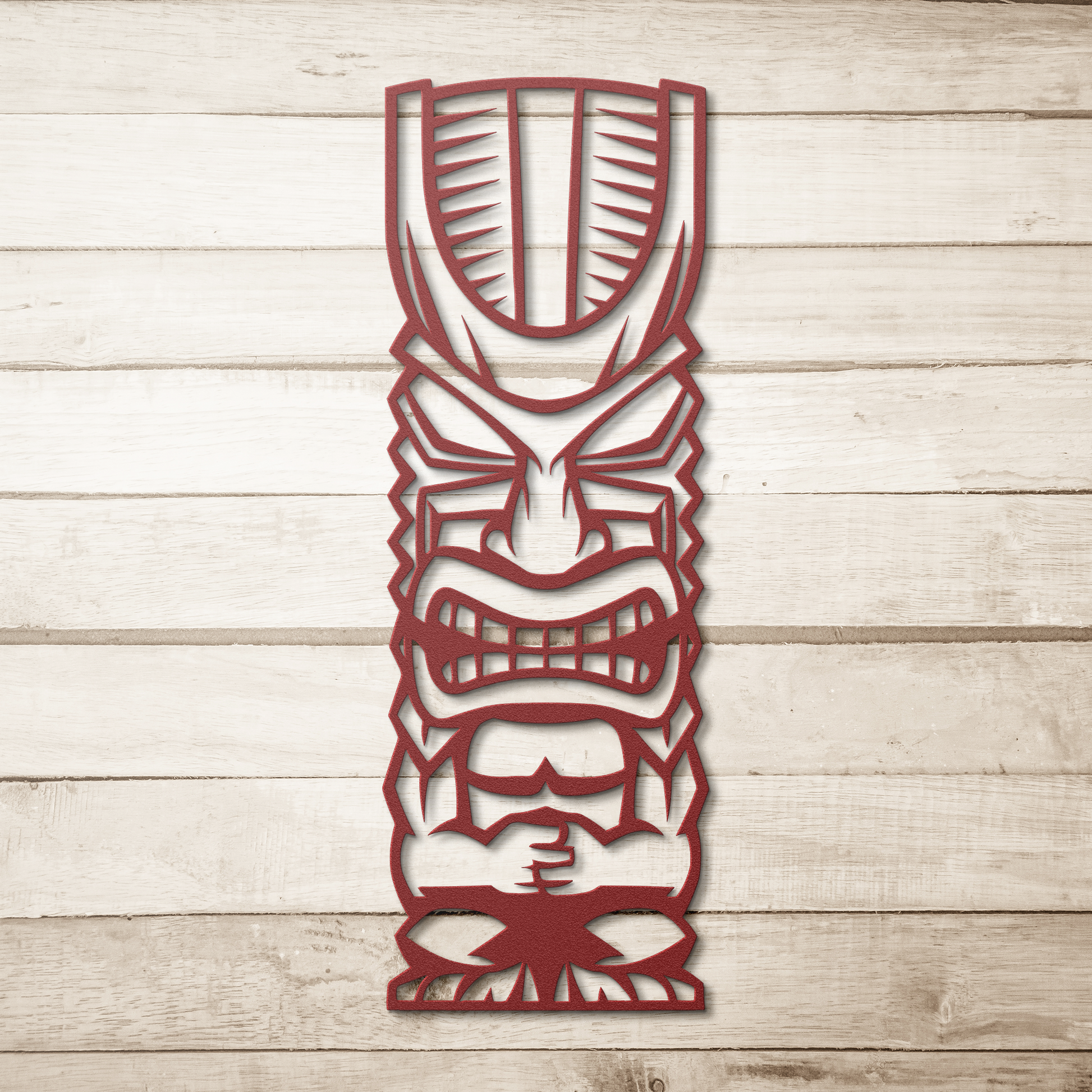 Tiki god metal garden sign