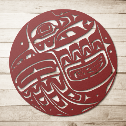Raven Steals the Sun Metal Wall Art – Tlingit Haida Design